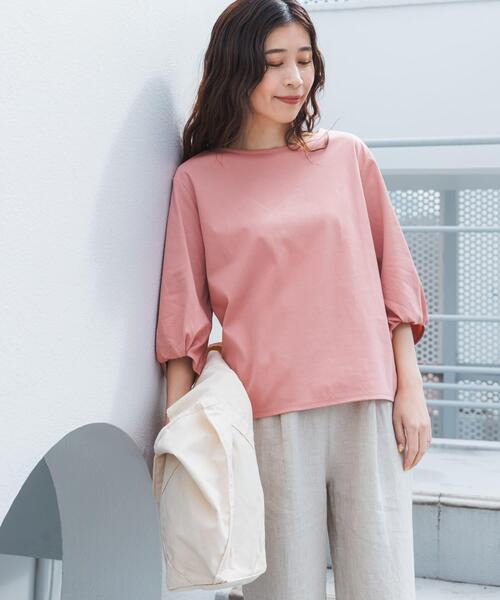 URBAN RESEARCH DOORS（アーバンリサーチドアーズ）の「『仁村紗和さん着用』『UR TECH』サマシェアツイストスリーブプルオーバー｜接触冷感/UVカット/抗菌/防臭/通勤（Tシャツ/カットソー・レディース・ネイビー/ピンク/オフホワイト・FREE）」の17枚目の写真