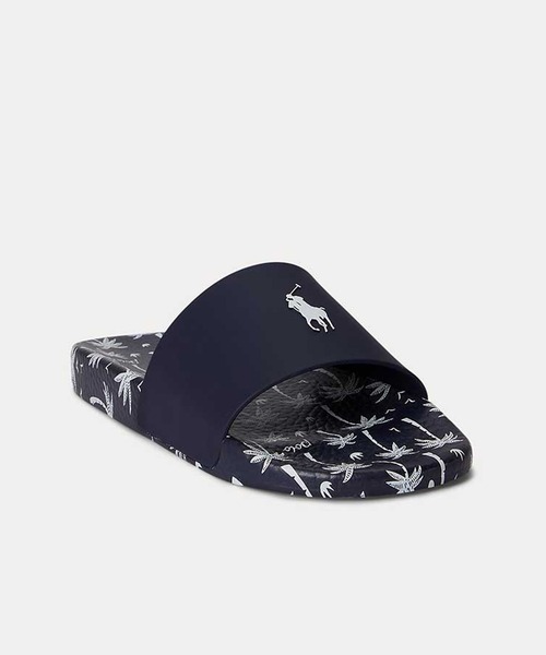 POLO RALPH LAUREN（ポロ ラルフ ローレン）の「ポロ ラルフ ローレン POLO SLIDE ポロ スライド  サンダル（サンダル・メンズ・ホワイト×ネイビー・90/100/80）」の2枚目の写真