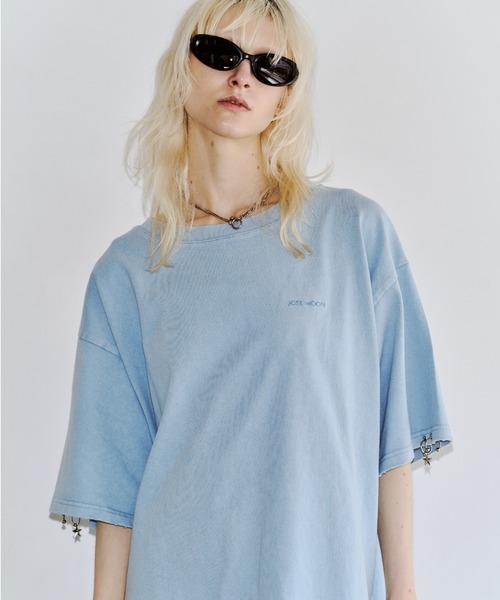 JOSE MOON（ジョゼムーン）の「PIGMENT OVER T/ピグメントオーバーT（Tシャツ/カットソー・レディース・チャコールグレー/サックスブルー/ブラウン/ホワイト・FREE）」の4枚目の写真
