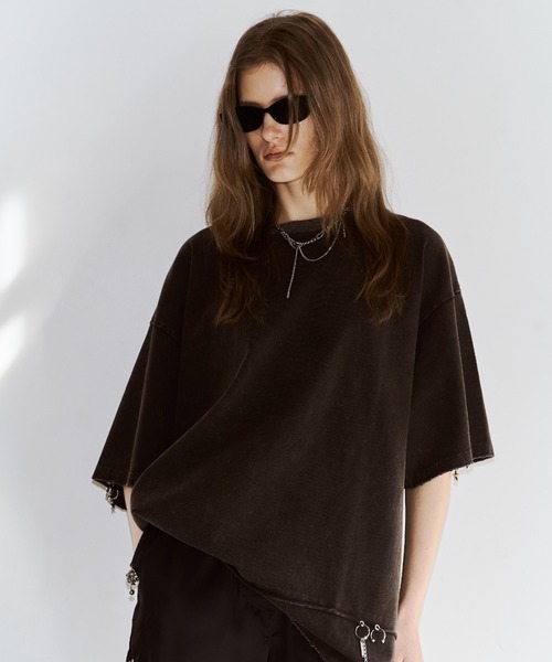 JOSE MOON（ジョゼムーン）の「PIGMENT OVER T/ピグメントオーバーT（Tシャツ/カットソー・レディース・チャコールグレー/サックスブルー/ブラウン/ホワイト・FREE）」の2枚目の写真