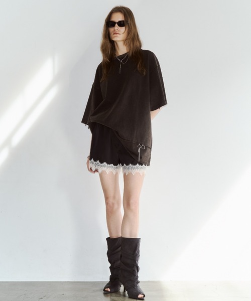 JOSE MOON（ジョゼムーン）の「PIGMENT OVER T/ピグメントオーバーT（Tシャツ/カットソー・レディース・チャコールグレー/サックスブルー/ブラウン/ホワイト・FREE）」の17枚目の写真