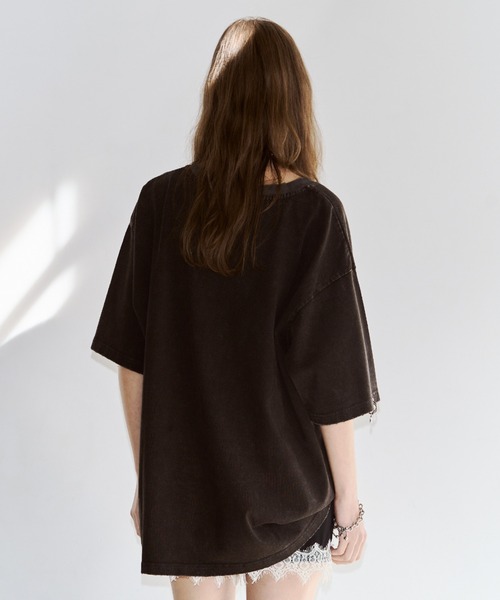 JOSE MOON（ジョゼムーン）の「PIGMENT OVER T/ピグメントオーバーT（Tシャツ/カットソー・レディース・チャコールグレー/サックスブルー/ブラウン/ホワイト・FREE）」の15枚目の写真