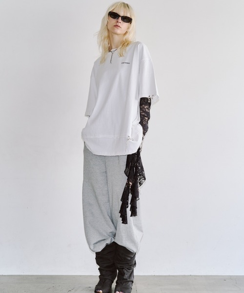 JOSE MOON（ジョゼムーン）の「PIGMENT OVER T/ピグメントオーバーT（Tシャツ/カットソー・レディース・チャコールグレー/サックスブルー/ブラウン/ホワイト・FREE）」の18枚目の写真