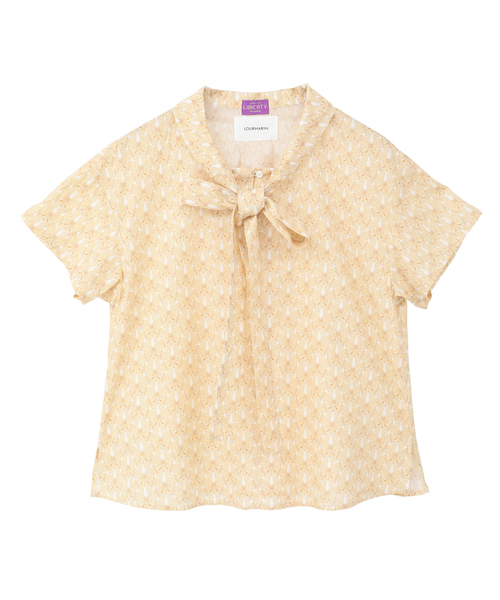 LOGEMENT DE CLAIRE（ロジュモンドクレール）の「【LOURMARIN】リバティプリントボウタイブラウス（シャツ/ブラウス・レディース・ベージュ/ピンク・FREE）」の4枚目の写真