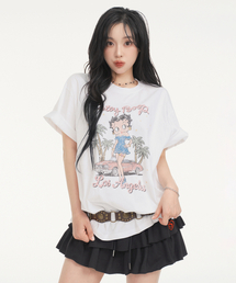 ベティブープインLAオーバーサイズ半袖Tシャツ_ホワイト