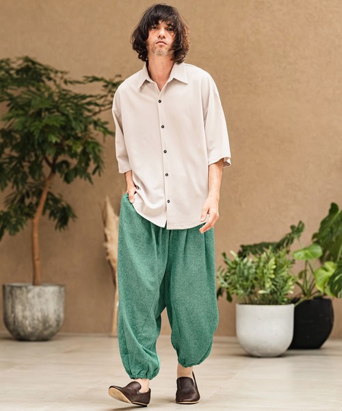 CAMBIO(カンビオ)の「mp14967- Melange Hopsack Balloon Jogger Pants ジョガーパンツ(S64826cmb)(その他パンツ・メンズ・ベージュ/グレー/ナチュラル/グリーン/ブラック・S/L/M)」の8枚目の写真