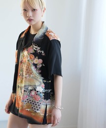 utatane（ウタタネ）の「着物リメイク maison utatane シャツ/ブラウス 桃の深閑（シャツ/ブラウス）」