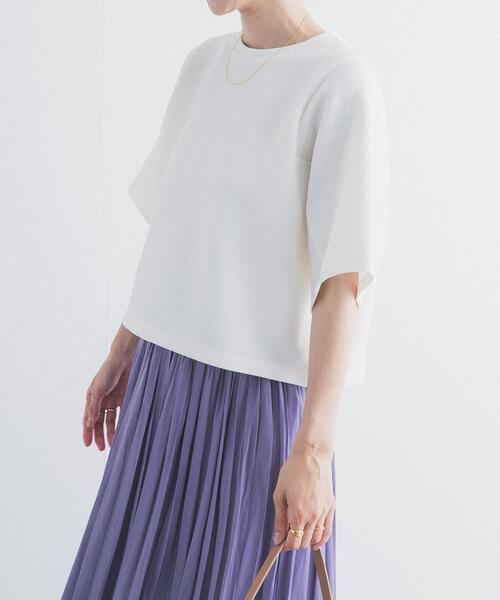 URBAN RESEARCH DOORS（アーバンリサーチドアーズ）の「袖ボリュームクロップドプルオーバー（Tシャツ/カットソー・レディース・ネイビー/オフホワイト/ベージュ系その他・FREE）」の4枚目の写真
