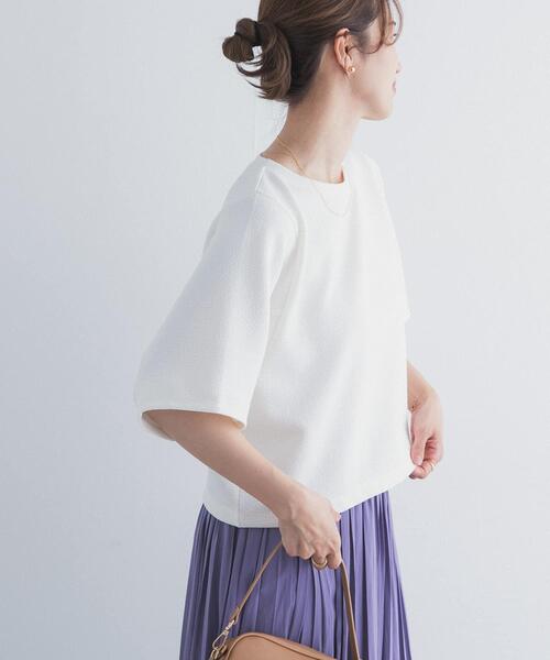 URBAN RESEARCH DOORS（アーバンリサーチドアーズ）の「袖ボリュームクロップドプルオーバー（Tシャツ/カットソー・レディース・ネイビー/オフホワイト/ベージュ系その他・FREE）」の7枚目の写真
