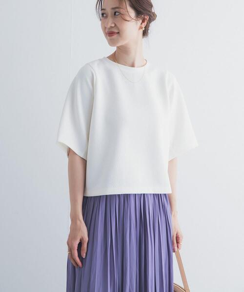 URBAN RESEARCH DOORS（アーバンリサーチドアーズ）の「袖ボリュームクロップドプルオーバー（Tシャツ/カットソー・レディース・ネイビー/オフホワイト/ベージュ系その他・FREE）」の8枚目の写真