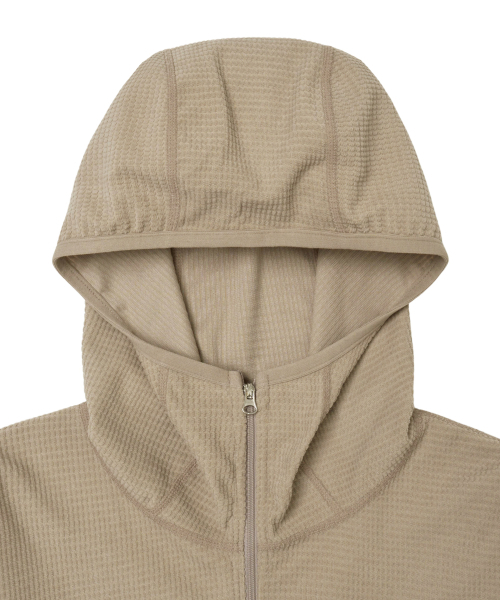 PHYPS MOTORCYCLE(フィップスモーターサイクル)の「H-Tech Grid Fleece Hoodie Zip-Up Beige(パーカー・レディース・その他・SMALL/MEDIUM/LARGE/X-LARGE)」の4枚目の写真