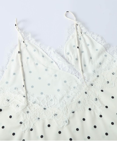 CURA CLOSET（キュラ クローゼット）の「【loverara.loverara select】ドットレースキャミソール（キャミソール・レディース・ホワイト系その他/ホワイト/ブラック系その他/ブラック・フリー）」の11枚目の写真