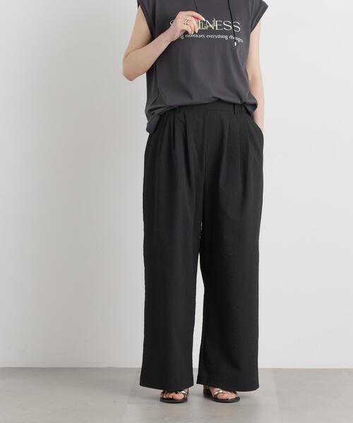 THOUSAND MILE/SEERSUCKER WIDE PANTS(セットアップ可)（その他パンツ