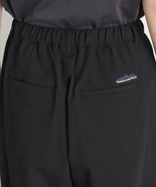 THOUSAND MILE（サウザンドマイル）の「THOUSAND MILE/SEERSUCKER WIDE PANTS(セットアップ可)（その他パンツ・レディース・ブラック・L/M）」の9枚目の写真