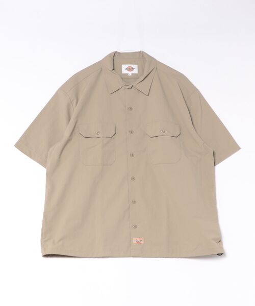 Dickies(ディッキーズ)の「【DICKIES/ディッキーズ】【ベタつかない清涼素材】ディッキーズ ナイロンワークシャツ 綿のような肌触り 軽量・速乾 夏の羽織り 1574ベース(シャツ/ブラウス・メンズ・ブラック/ダークベージュ・MEDIUM/LARGE/X-LARGE)」の1枚目の写真