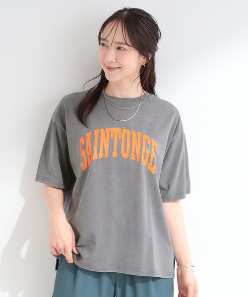 SHOO・LA・RUE(シューラルー)の「【ひんやり/S-LL/洗濯機可】選べる3柄 ヴィンテージ風こなれアソートTシャツ(Tシャツ/カットソー・レディース・ダークグレー/ピンク系/ブラウン系・04/03/02/01)」の4枚目の写真