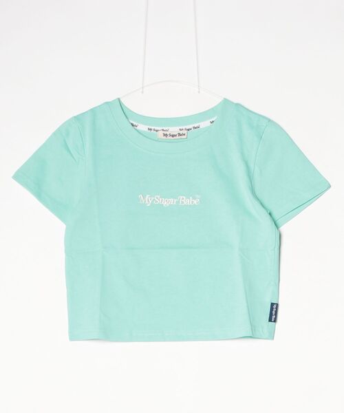 My sugar Babe（マイシュガーベイブ）の「MSB foaming cropped logo tee (op)（Tシャツ/カットソー・メンズ・ミント/ホワイト系・フリー）」の2枚目の写真