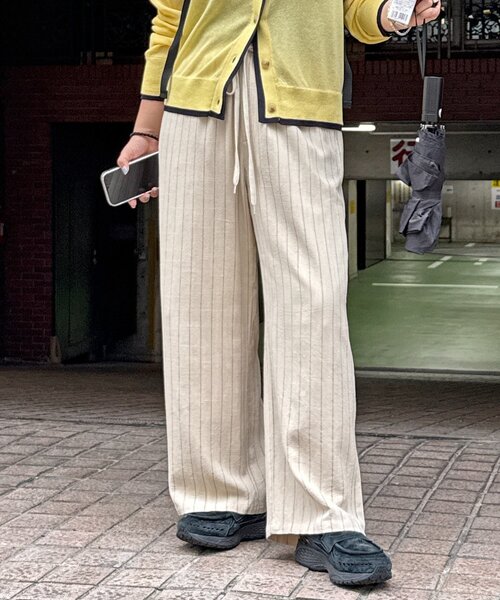CPCM(シーピーシーエム)の「麻混イージーパンツ(その他パンツ・レディース・ライトベージュ/アイボリー/ブラック/ネイビー・FREE/SMALL)」の1枚目の写真