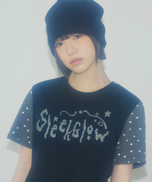 SLEEKGLOW（スリック グロウ）の「シューティングスター配色Tシャツ[ブラック]（Tシャツ/カットソー・レディース・その他・FREE）」の3枚目の写真