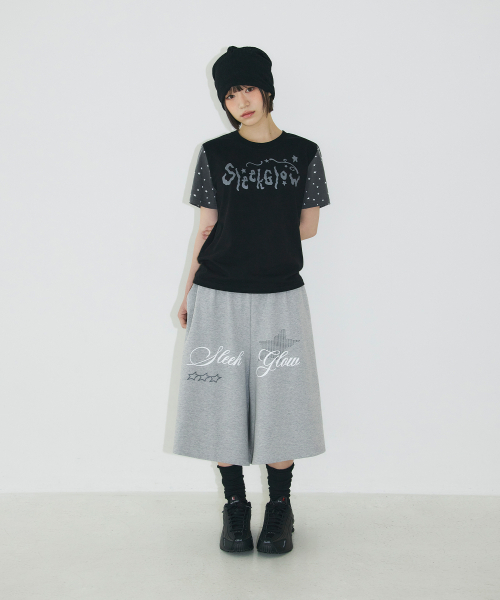 SLEEKGLOW（スリック グロウ）の「シューティングスター配色Tシャツ[ブラック]（Tシャツ/カットソー・レディース・その他・FREE）」の6枚目の写真