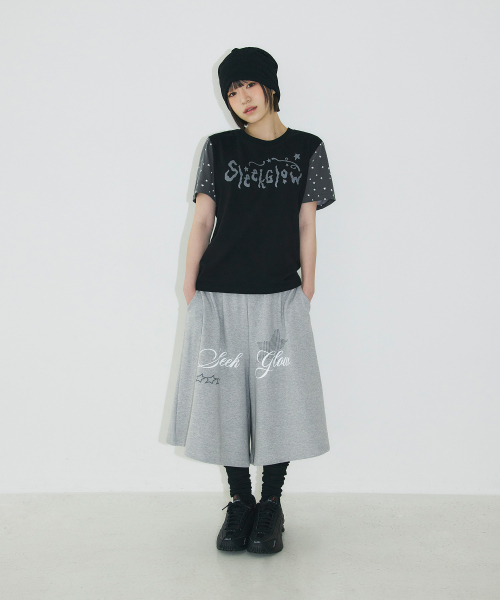 SLEEKGLOW（スリック グロウ）の「シューティングスター配色Tシャツ[ブラック]（Tシャツ/カットソー・レディース・その他・FREE）」の7枚目の写真