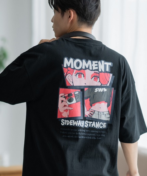 SIDEWAY STANCE(サイドウェイスタンス)の「【SIDEWAY STANCE】モーメントガール 半袖Tシャツ(Tシャツ/カットソー・メンズ・ホワイト/ブラック・LARGE/X-LARGE/MEDIUM/SMALL)」の2枚目の写真