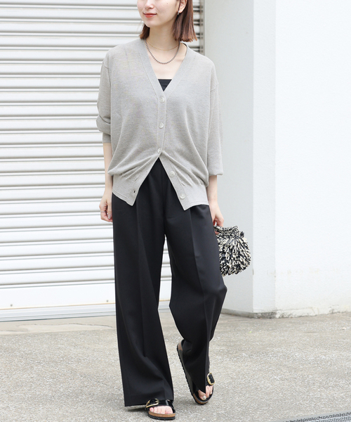 JOURNAL STANDARD relume(ジャーナルスタンダード レリューム)の「《追加2》サマーニットVネックカーディガン(カーディガン/ボレロ・レディース・ブラウン/ピンク/ブラック/グレー・FREE)」の5枚目の写真