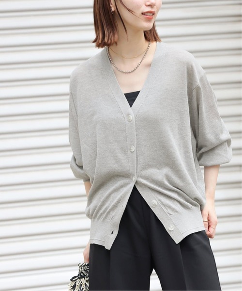 JOURNAL STANDARD relume(ジャーナルスタンダード レリューム)の「《追加2》サマーニットVネックカーディガン(カーディガン/ボレロ・レディース・ブラウン/ピンク/ブラック/グレー・FREE)」の7枚目の写真