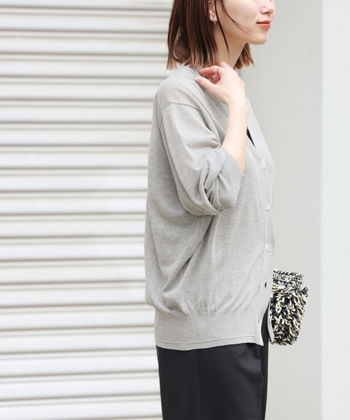 JOURNAL STANDARD relume(ジャーナルスタンダード レリューム)の「《追加2》サマーニットVネックカーディガン(カーディガン/ボレロ・レディース・ブラウン/ピンク/ブラック/グレー・FREE)」の9枚目の写真