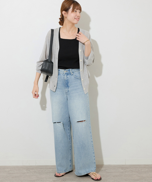 JOURNAL STANDARD relume(ジャーナルスタンダード レリューム)の「《追加2》サマーニットVネックカーディガン(カーディガン/ボレロ・レディース・ブラウン/ピンク/ブラック/グレー・FREE)」の11枚目の写真
