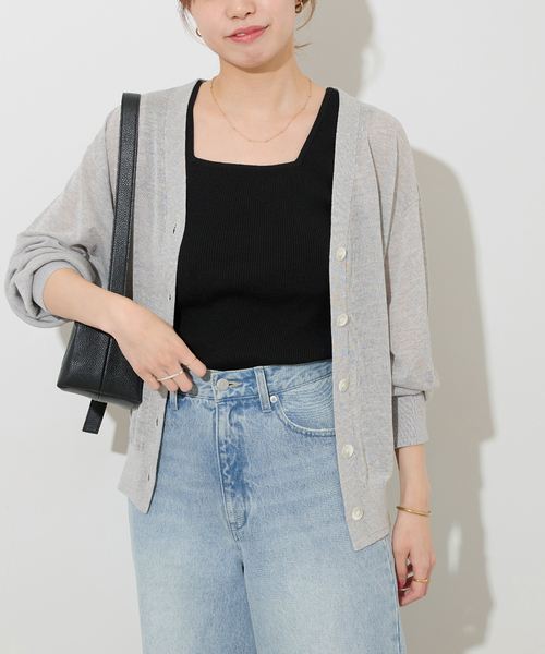 JOURNAL STANDARD relume(ジャーナルスタンダード レリューム)の「《追加2》サマーニットVネックカーディガン(カーディガン/ボレロ・レディース・ブラウン/ピンク/ブラック/グレー・FREE)」の13枚目の写真