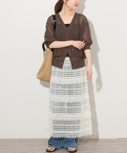 JOURNAL STANDARD relume(ジャーナルスタンダード レリューム)の「《追加2》サマーニットVネックカーディガン(カーディガン/ボレロ・レディース・ブラウン/ピンク/ブラック/グレー・FREE)」の16枚目の写真