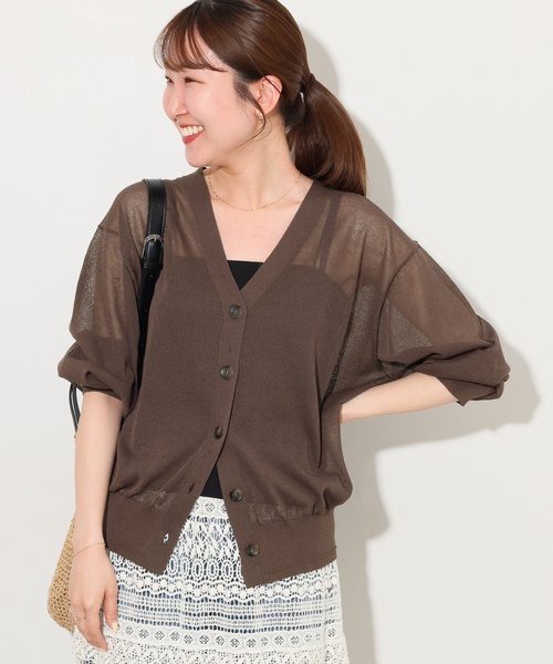 JOURNAL STANDARD relume(ジャーナルスタンダード レリューム)の「《追加2》サマーニットVネックカーディガン(カーディガン/ボレロ・レディース・ブラウン/ピンク/ブラック/グレー・FREE)」の19枚目の写真