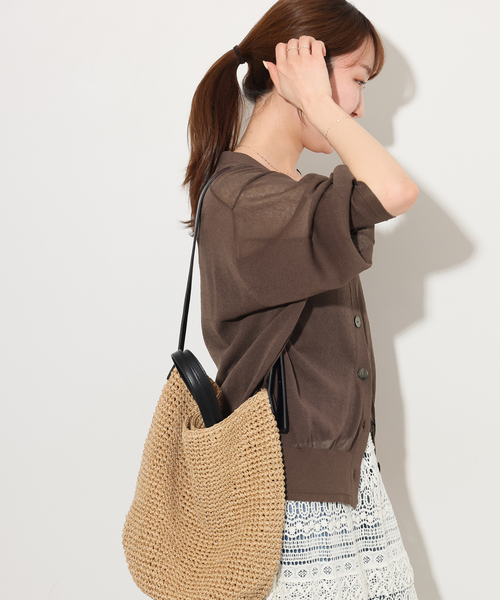 JOURNAL STANDARD relume(ジャーナルスタンダード レリューム)の「《追加2》サマーニットVネックカーディガン(カーディガン/ボレロ・レディース・ブラウン/ピンク/ブラック/グレー・FREE)」の21枚目の写真