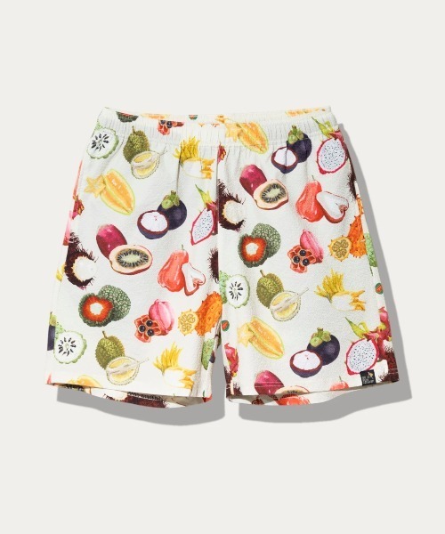 go slow caravan(ゴースローキャラバン)の「ストレッチサッカー 総柄プリント イージーショーツ(その他パンツ・メンズ・ブラック/アイボリー/ネイビー・LARGE/MEDIUM/X-LARGE)」の1枚目の写真