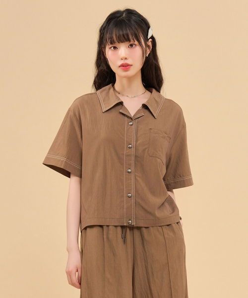 CHASECULT(チェイスカルト)の「レディース オープンカラーシャツ-FBRG5573D08(シャツ/ブラウス・レディース・ブラウン・FRE)」の3枚目の写真