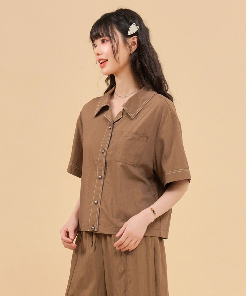 CHASECULT(チェイスカルト)の「レディース オープンカラーシャツ-FBRG5573D08(シャツ/ブラウス・レディース・ブラウン・FRE)」の4枚目の写真