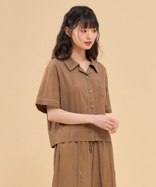CHASECULT(チェイスカルト)の「レディース オープンカラーシャツ-FBRG5573D08(シャツ/ブラウス・レディース・ブラウン・FRE)」の5枚目の写真
