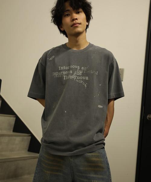 HOOK(フック)の「HOOK タイプライター × ペイントスプラッシュ ウォッシュ オーバーサイズT (SS)(Tシャツ/カットソー・メンズ・ブラック/オフホワイト/グレー・L/M)」の13枚目の写真