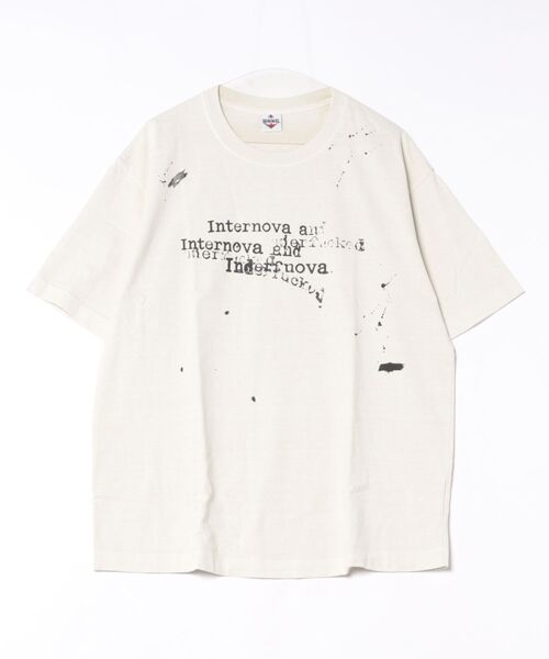 HOOK（フック）の「HOOK タイプライター × ペイントスプラッシュ ウォッシュ オーバーサイズT (SS)（Tシャツ/カットソー・メンズ・ブラック/オフホワイト/グレー・L/M）」の17枚目の写真
