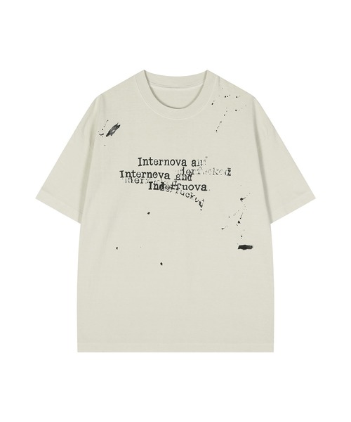 HOOK（フック）の「HOOK タイプライター × ペイントスプラッシュ ウォッシュ オーバーサイズT (SS)（Tシャツ/カットソー・メンズ・ブラック/オフホワイト/グレー・L/M）」の20枚目の写真