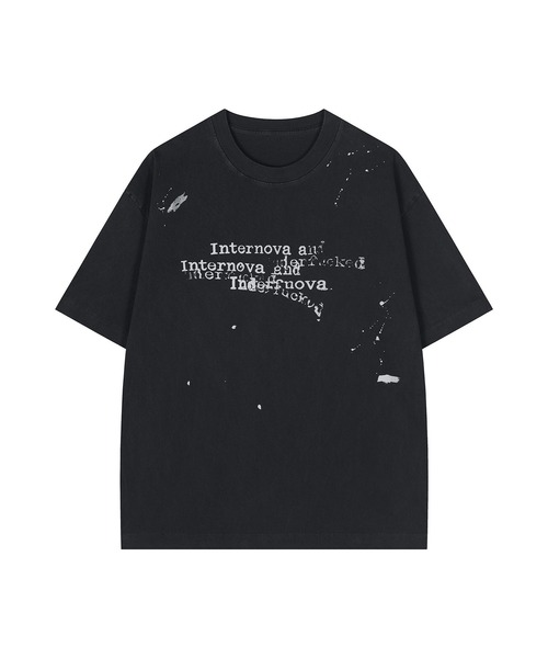 HOOK（フック）の「HOOK タイプライター × ペイントスプラッシュ ウォッシュ オーバーサイズT (SS)（Tシャツ/カットソー・メンズ・ブラック/オフホワイト/グレー・L/M）」の22枚目の写真