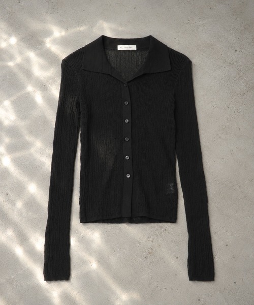 LAULEN(ローレン)の「random rib collar knit pullover /ランダムリブ襟付きニットプルオーバー(カーディガン/ボレロ・レディース・ホワイト/グレー/ブラック・FREE)」の3枚目の写真
