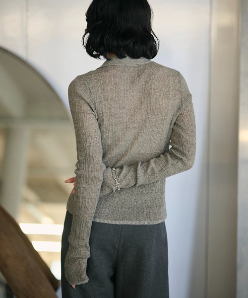 LAULEN(ローレン)の「random rib collar knit pullover /ランダムリブ襟付きニットプルオーバー(カーディガン/ボレロ・レディース・ホワイト/グレー/ブラック・FREE)」の7枚目の写真