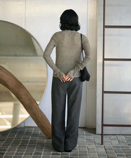 LAULEN(ローレン)の「random rib collar knit pullover /ランダムリブ襟付きニットプルオーバー(カーディガン/ボレロ・レディース・ホワイト/グレー/ブラック・FREE)」の11枚目の写真