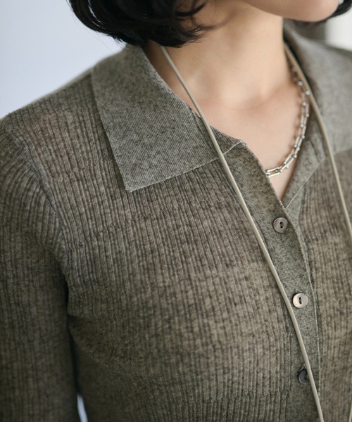 LAULEN(ローレン)の「random rib collar knit pullover /ランダムリブ襟付きニットプルオーバー(カーディガン/ボレロ・レディース・ホワイト/グレー/ブラック・FREE)」の14枚目の写真
