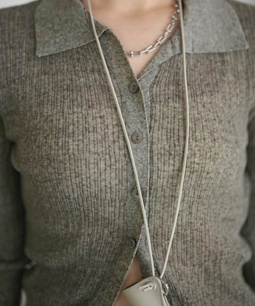 LAULEN(ローレン)の「random rib collar knit pullover /ランダムリブ襟付きニットプルオーバー(カーディガン/ボレロ・レディース・ホワイト/グレー/ブラック・FREE)」の15枚目の写真