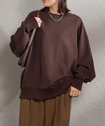 [FRED PERRY/フレッドペリー] ツインティップライン オーバーサイズ ワンポイントロゴ刺繍スウェット