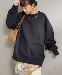 [FRED PERRY/フレッドペリー] ツインティップライン オーバーサイズ ワンポイントロゴ刺繍スウェット