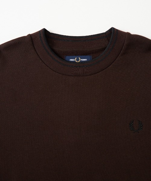 FRED PERRY（フレッドペリー）の「[FRED PERRY/フレッドペリー] ツインティップライン オーバーサイズ ワンポイントロゴ刺繍スウェット（スウェット・レディース・グレー/ダークブラウン/ブラック・M/L/S）」の15枚目の写真